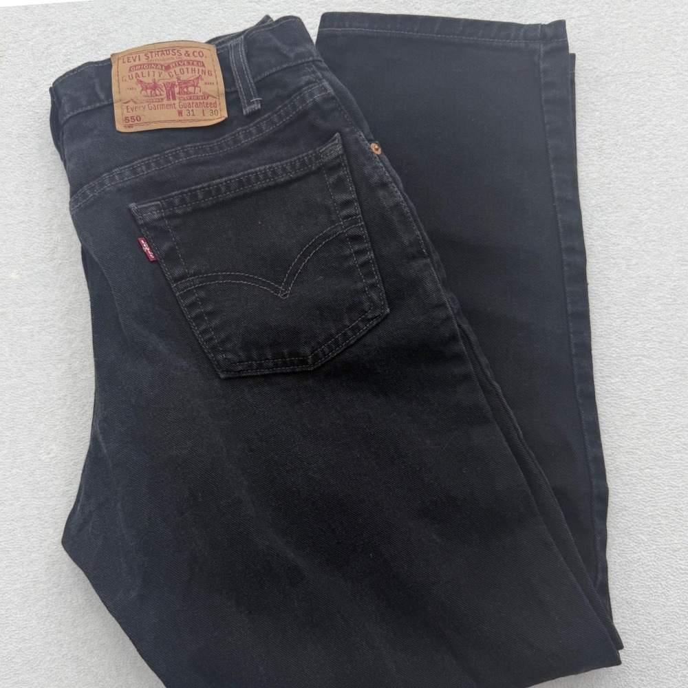 Levis 550 Relaxed Fit Jeans 06/00 Mens 31x30 Black Made in USA Denim Pants Vtg